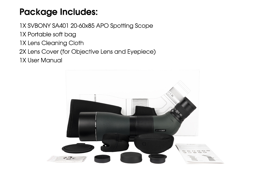 SA401 20-60x85 APO Spotting Scope for Birding
