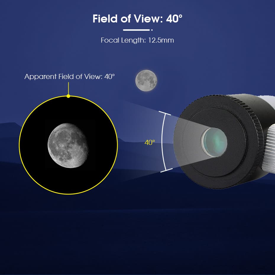 12.5mm 1.25" Illuminated Reticle Plossl Telescope Eyepiece 12.5mm 1.25" Illuminated Reticle Plossl Telescope Eyepiece