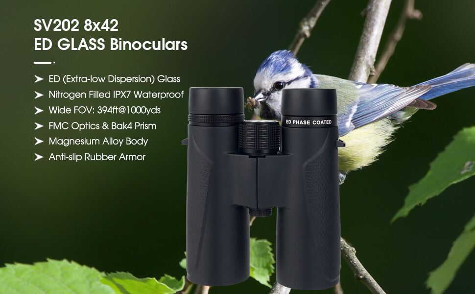 SVBONY SV202 ED Binocular Waterproof Bak4 Prism for Birding