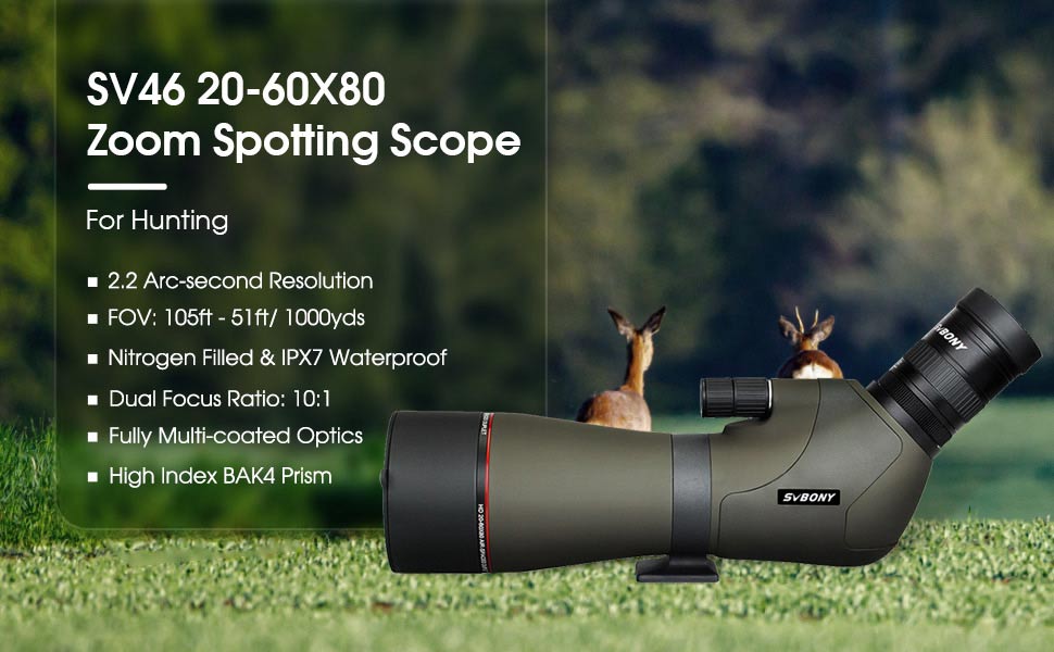 SV46 20-60X80 Zoom Spotting Scope