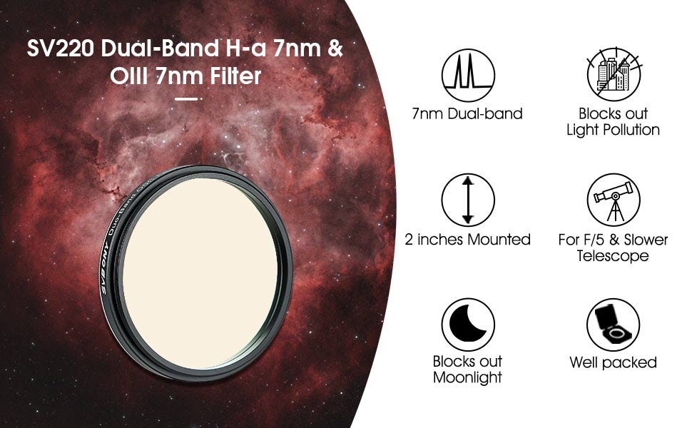 SV220 Dual-Band 7nm Nebula Filter SV220 Dual-Band 7nm Nebula Filter