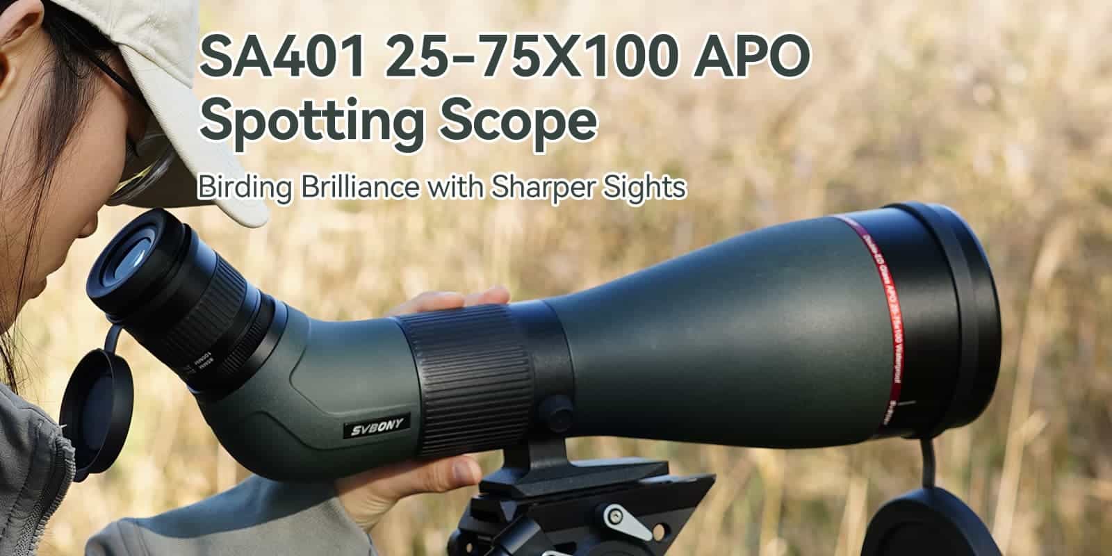 SA401 APO Apochromatic 25-75X100 Double ED Glasses Spotting Scope