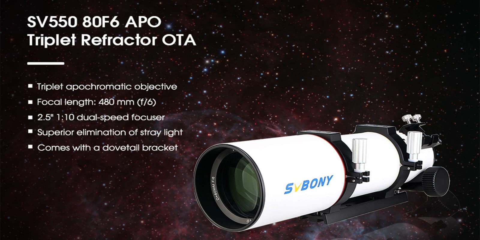Triplet air-spaced APO (including one ED glass)
