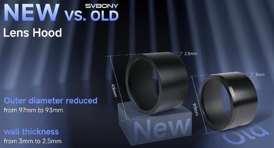SV555 telescope hood optimization