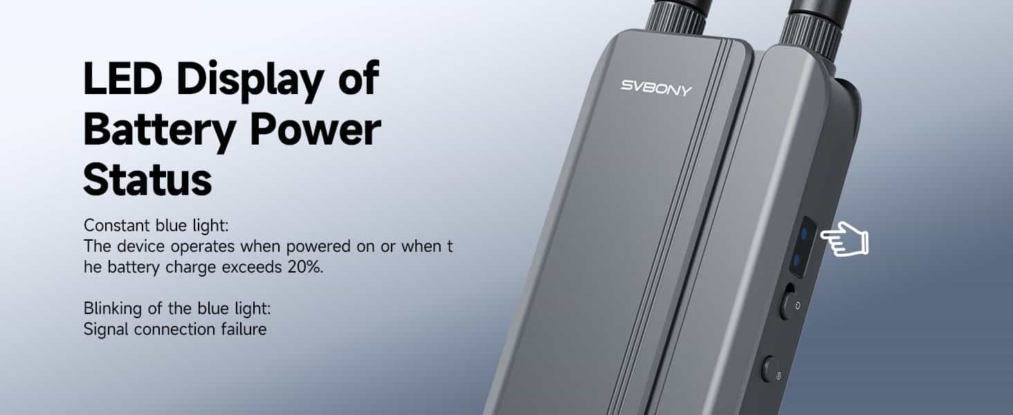 svbony transair3 led display of battery power status svbony transair3 led display of battery power status